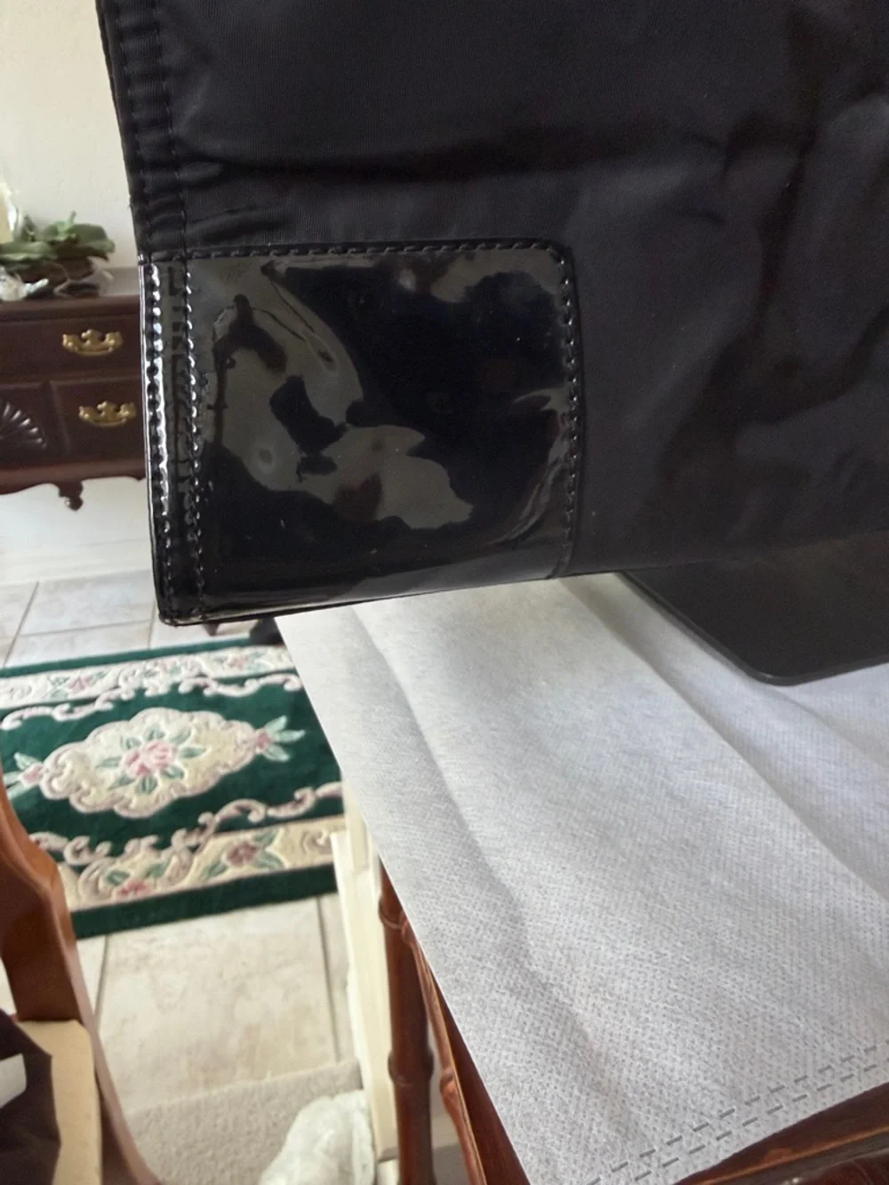 EUC Tory Burch Large Black Ella Nylon Tote